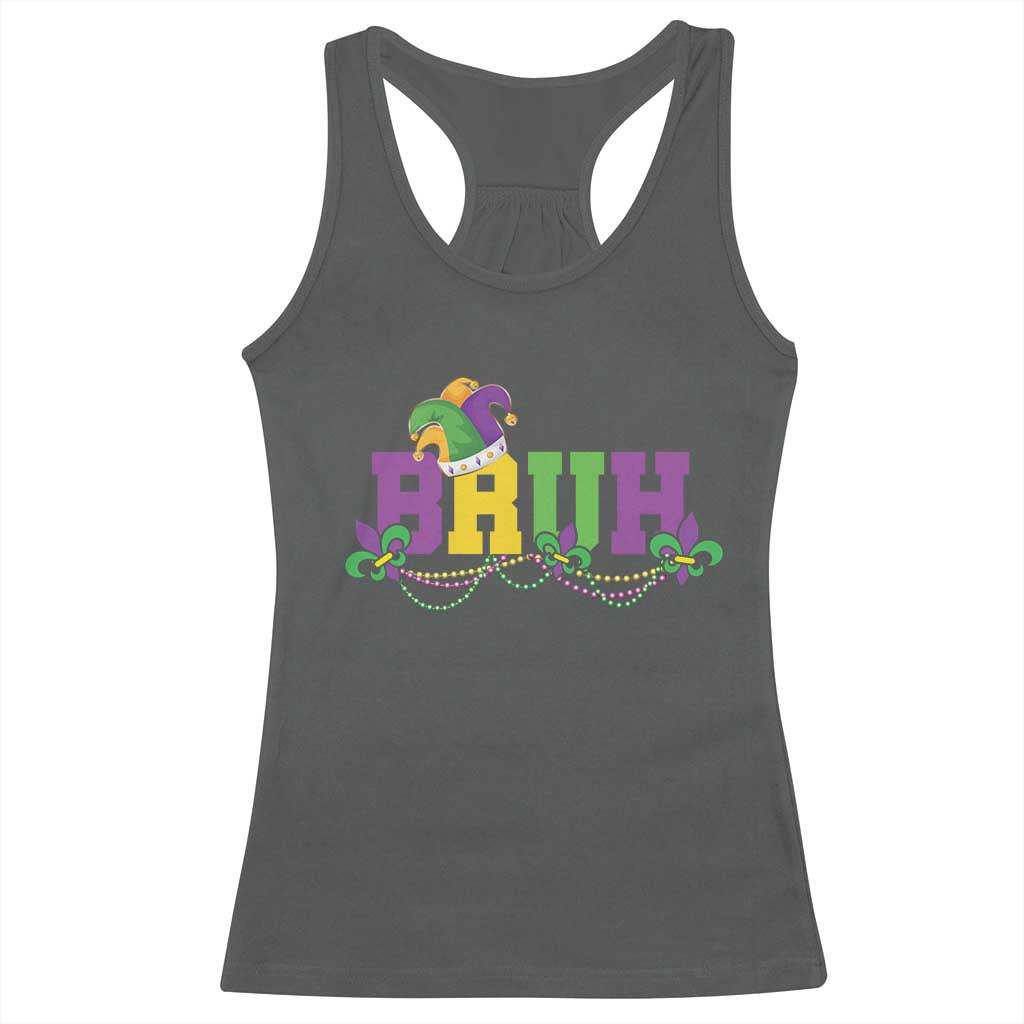 Bruh Mardi Gras Racerback Tank Top Carnival New Orleans Trip Parade Outfit Teens Boys Kids - Wonder Print Shop