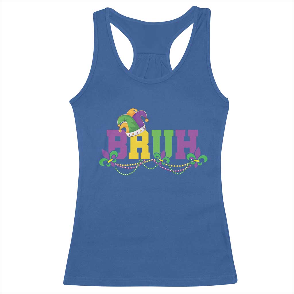 Bruh Mardi Gras Racerback Tank Top Carnival New Orleans Trip Parade Outfit Teens Boys Kids - Wonder Print Shop