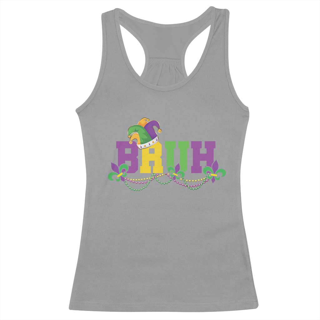 Bruh Mardi Gras Racerback Tank Top Carnival New Orleans Trip Parade Outfit Teens Boys Kids - Wonder Print Shop