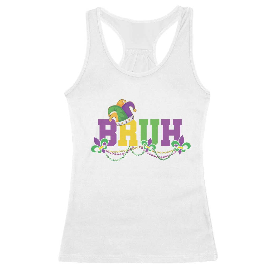 Bruh Mardi Gras Racerback Tank Top Carnival New Orleans Trip Parade Outfit Teens Boys Kids - Wonder Print Shop