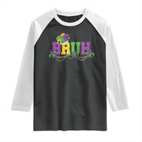 Bruh Mardi Gras Raglan Shirt Carnival New Orleans Trip Parade Outfit Teens Boys Kids - Wonder Print Shop