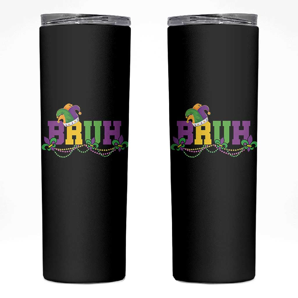Bruh Mardi Gras Skinny Tumbler Carnival New Orleans Trip Parade Outfit Teens Boys Kids - Wonder Print Shop
