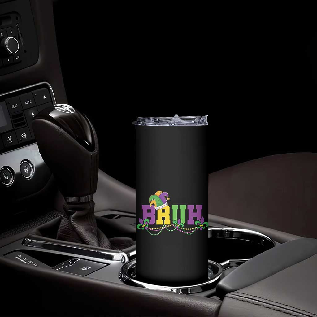Bruh Mardi Gras Skinny Tumbler Carnival New Orleans Trip Parade Outfit Teens Boys Kids - Wonder Print Shop