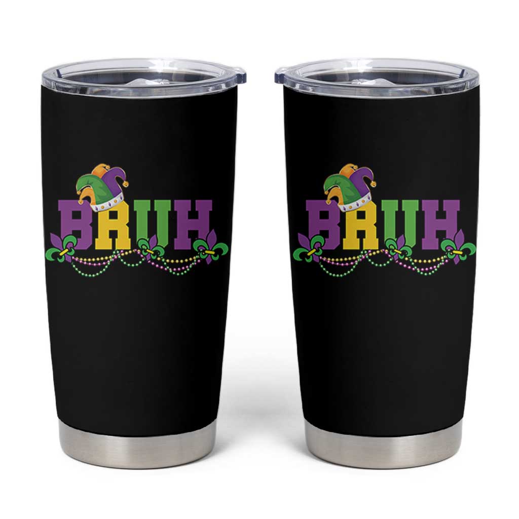 Bruh Mardi Gras Tumbler Cup Carnival New Orleans Trip Parade Outfit Teens Boys Kids - Wonder Print Shop