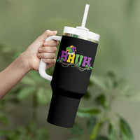 Bruh Mardi Gras Tumbler With Handle Carnival New Orleans Trip Parade Outfit Teens Boys Kids - Wonder Print Shop