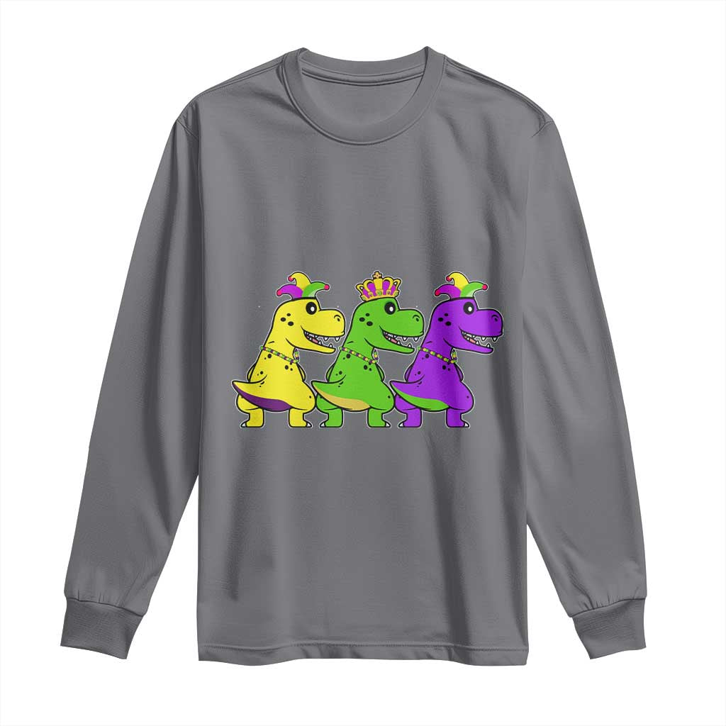 Mardi Gras Long Sleeve Shirt Kids Trex Dinos Toddler Boys