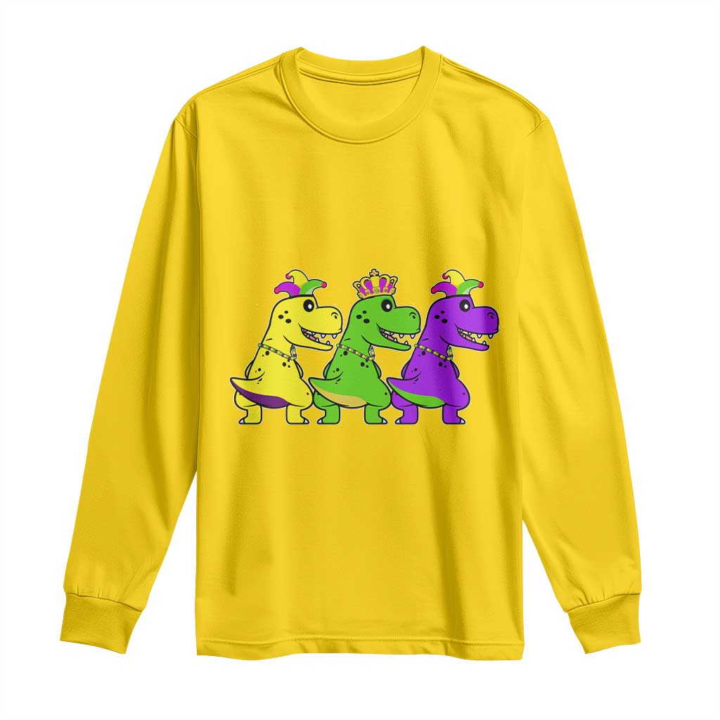 Mardi Gras Long Sleeve Shirt Kids Trex Dinos Toddler Boys