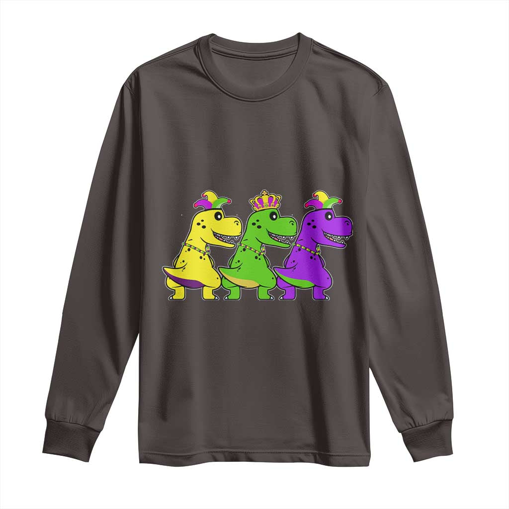 Mardi Gras Long Sleeve Shirt Kids Trex Dinos Toddler Boys