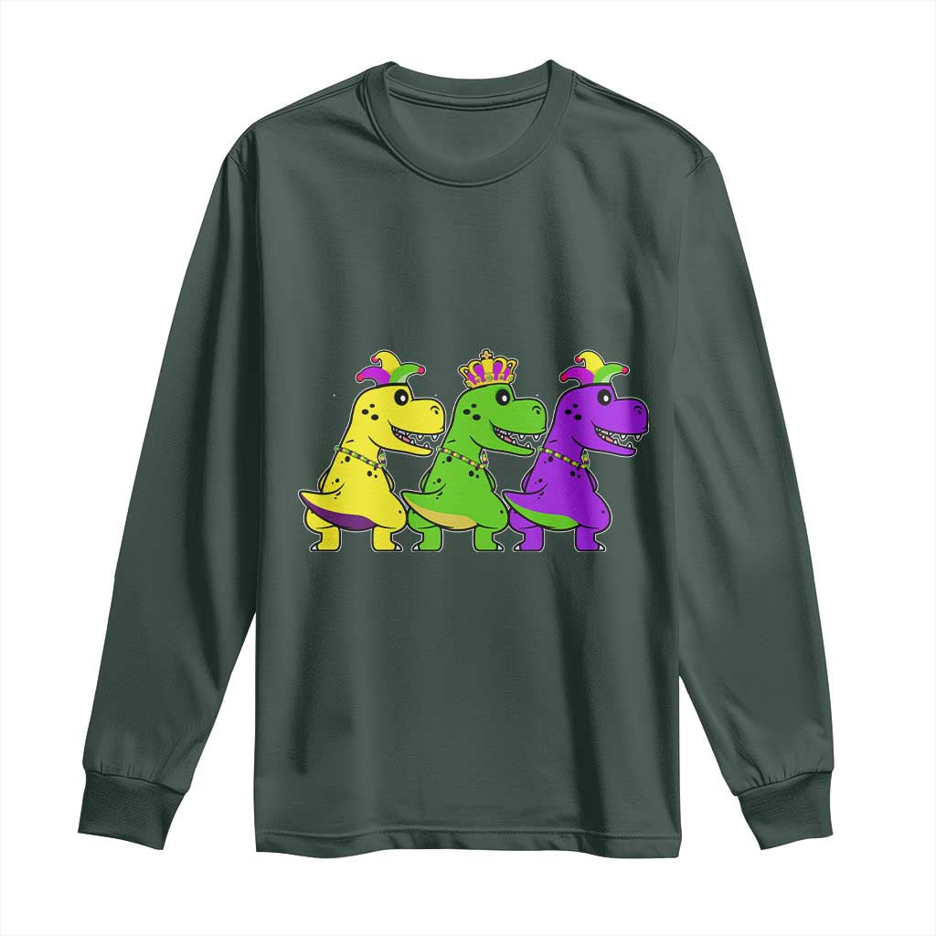 Mardi Gras Long Sleeve Shirt Kids Trex Dinos Toddler Boys