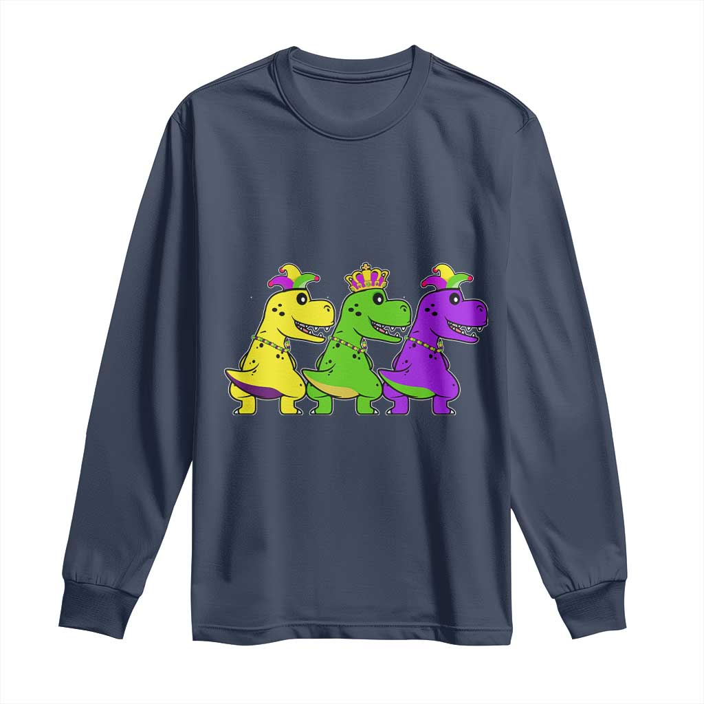 Mardi Gras Long Sleeve Shirt Kids Trex Dinos Toddler Boys