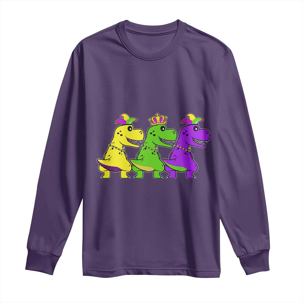 Mardi Gras Long Sleeve Shirt Kids Trex Dinos Toddler Boys