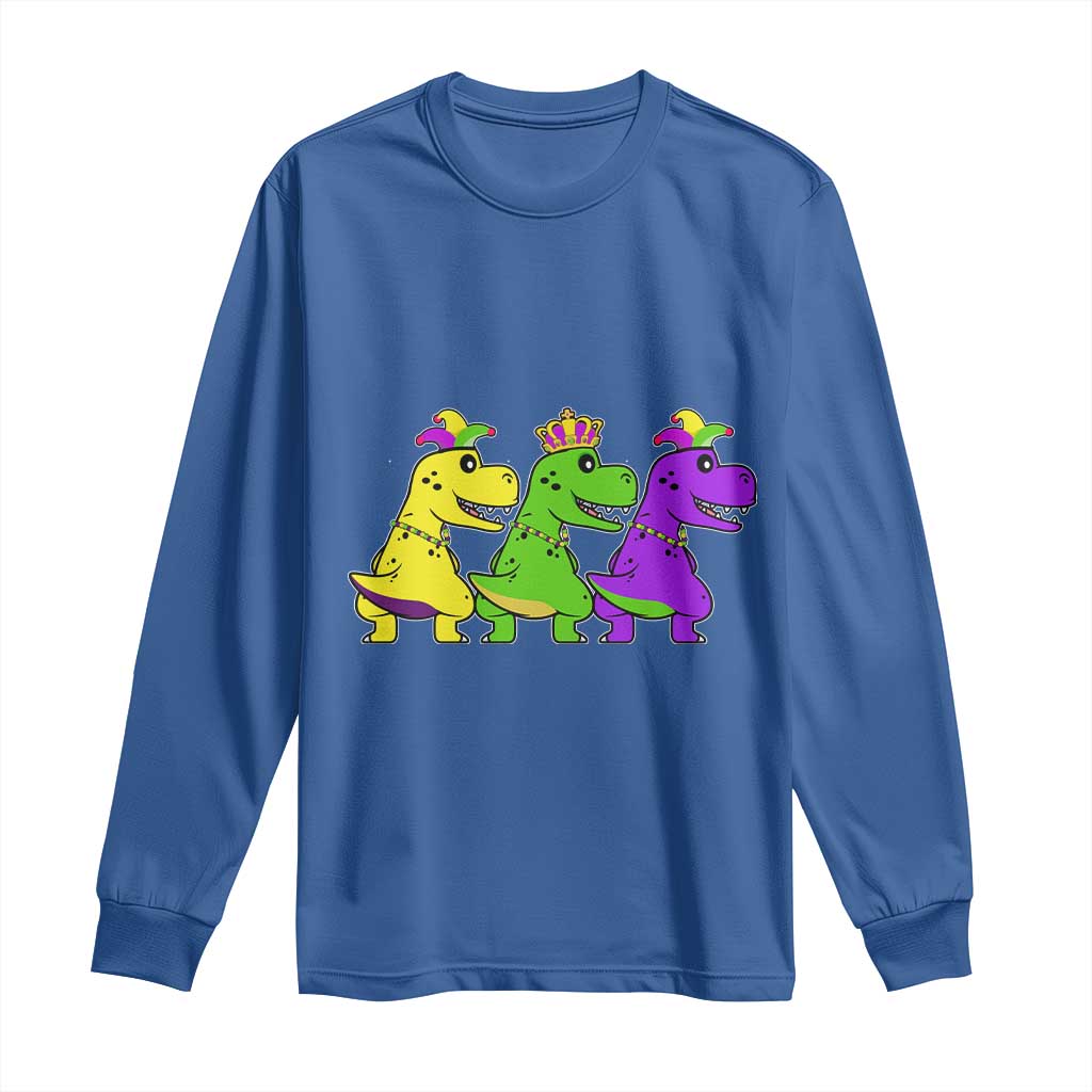 Mardi Gras Long Sleeve Shirt Kids Trex Dinos Toddler Boys