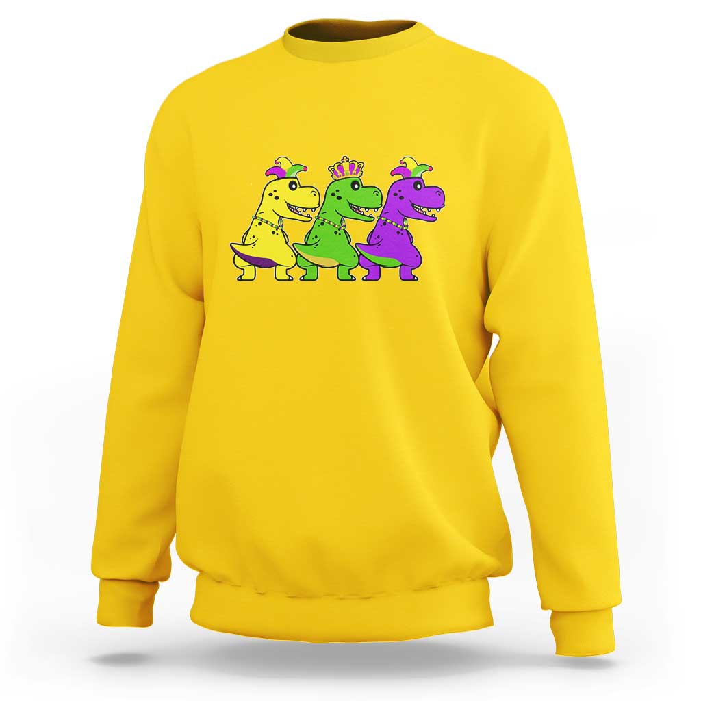 Mardi Gras Sweatshirt Kids Trex Dinos Toddler Boys