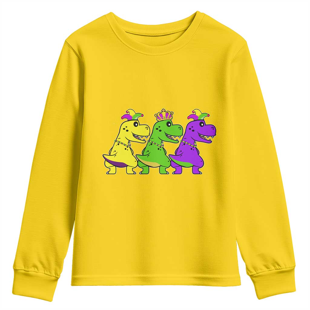 Mardi Gras Youth Sweatshirt Kids Trex Dinos Toddler Boys