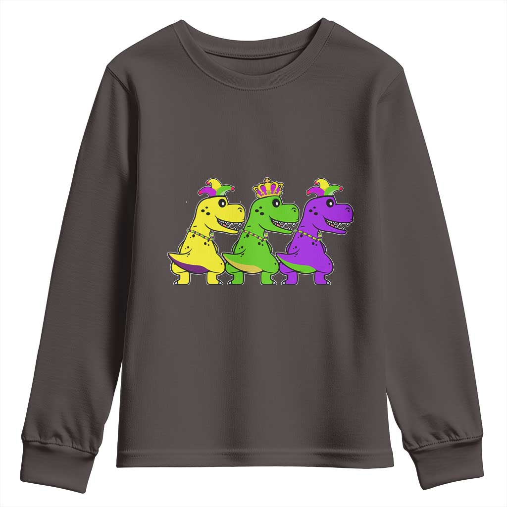 Mardi Gras Youth Sweatshirt Kids Trex Dinos Toddler Boys