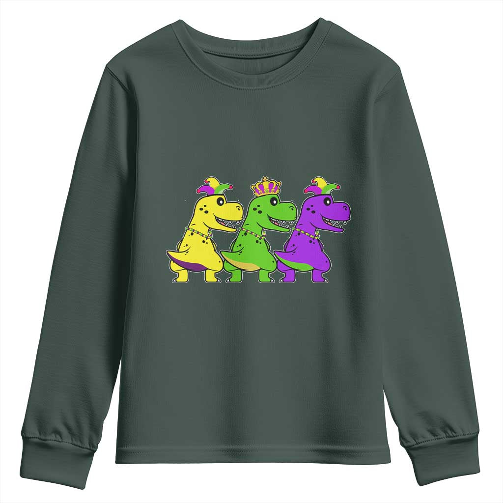 Mardi Gras Youth Sweatshirt Kids Trex Dinos Toddler Boys