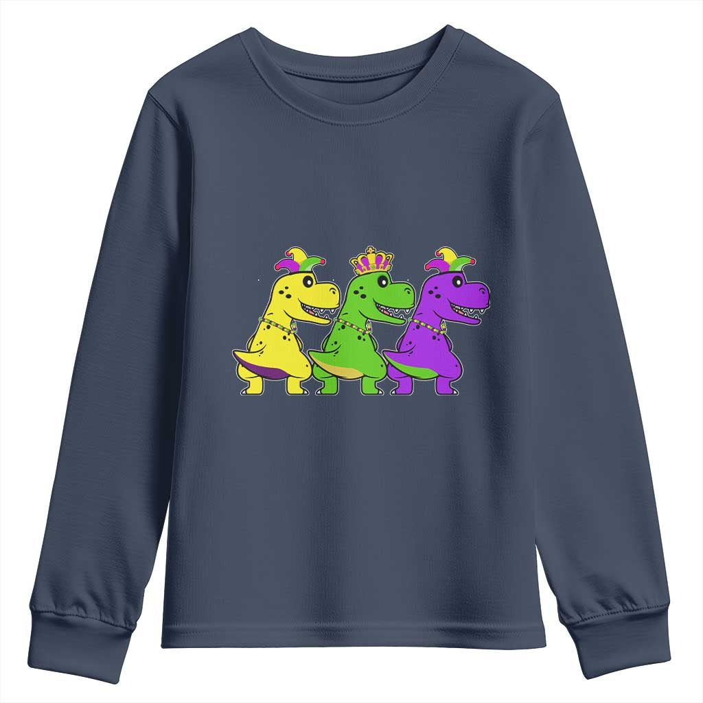 Mardi Gras Youth Sweatshirt Kids Trex Dinos Toddler Boys