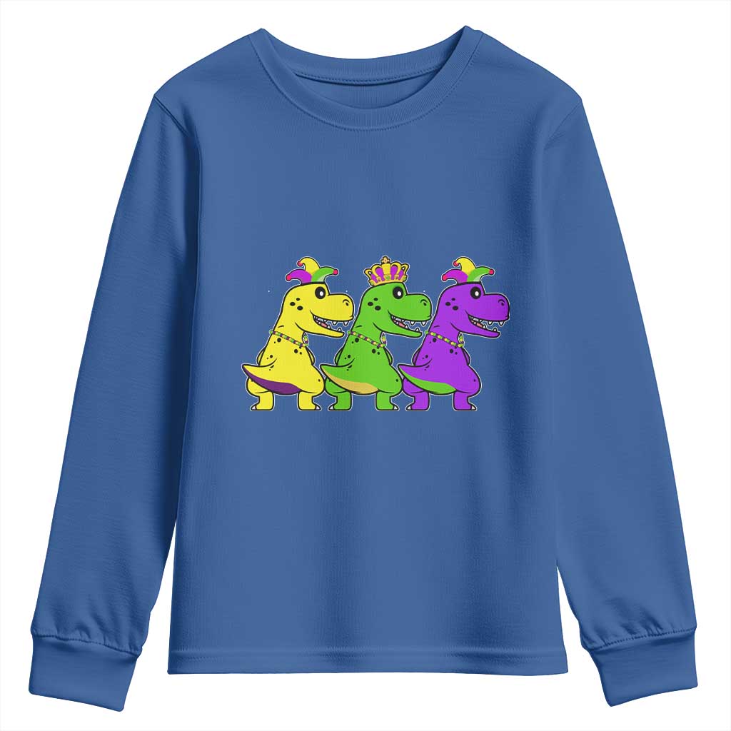 Mardi Gras Youth Sweatshirt Kids Trex Dinos Toddler Boys