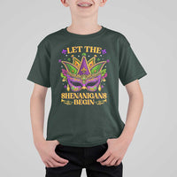Let The Shenanigans Begin Mardi Gras T Shirt For Kid Masquerade Mask Beads