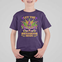 Let The Shenanigans Begin Mardi Gras T Shirt For Kid Masquerade Mask Beads