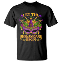 Let The Shenanigans Begin Mardi Gras T Shirt Masquerade Mask Beads