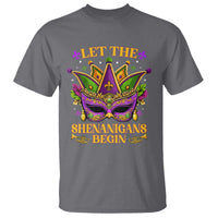 Let The Shenanigans Begin Mardi Gras T Shirt Masquerade Mask Beads