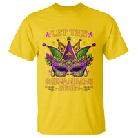 Let The Shenanigans Begin Mardi Gras T Shirt Masquerade Mask Beads