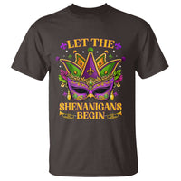 Let The Shenanigans Begin Mardi Gras T Shirt Masquerade Mask Beads