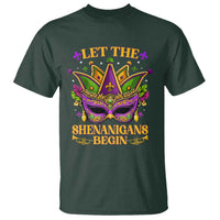 Let The Shenanigans Begin Mardi Gras T Shirt Masquerade Mask Beads