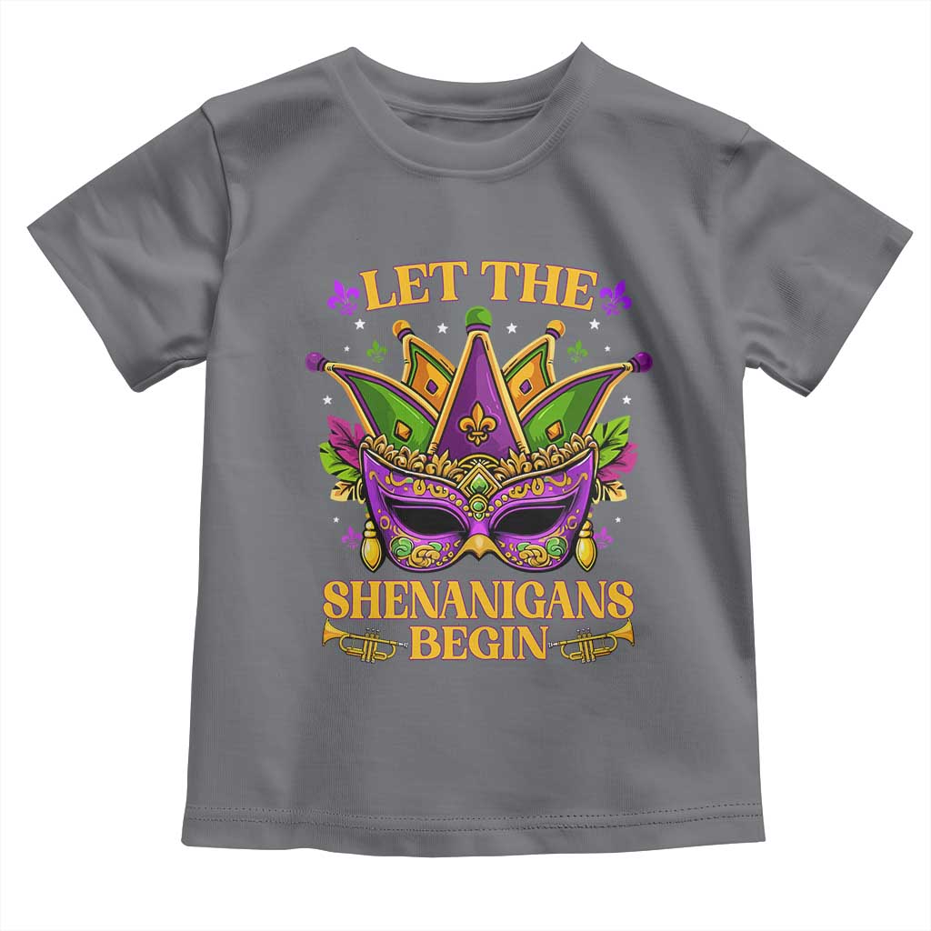 Let The Shenanigans Begin Mardi Gras Toddler T Shirt Masquerade Mask Beads