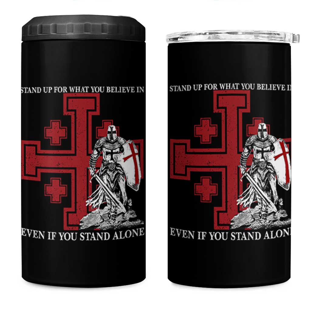 Catholic Knight Templar Crusader Cross 4 in 1 Can Cooler Tumbler Kingdom Of Jerusalem