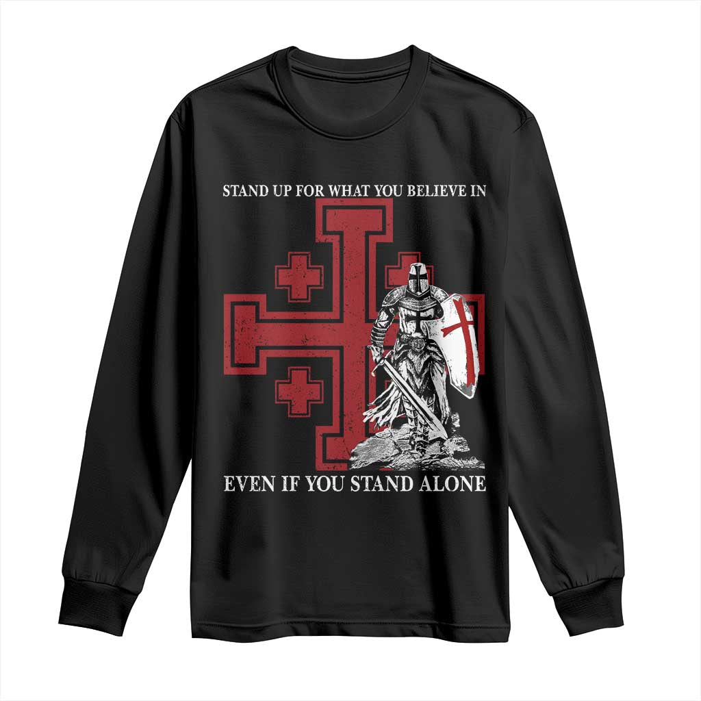Catholic Knight Templar Crusader Cross Long Sleeve Shirt Kingdom Of Jerusalem