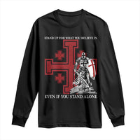 Catholic Knight Templar Crusader Cross Long Sleeve Shirt Kingdom Of Jerusalem