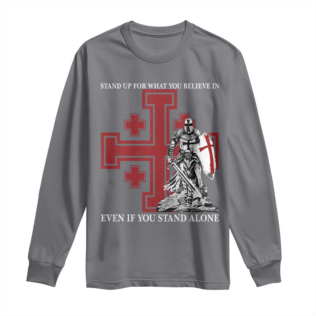 Catholic Knight Templar Crusader Cross Long Sleeve Shirt Kingdom Of Jerusalem