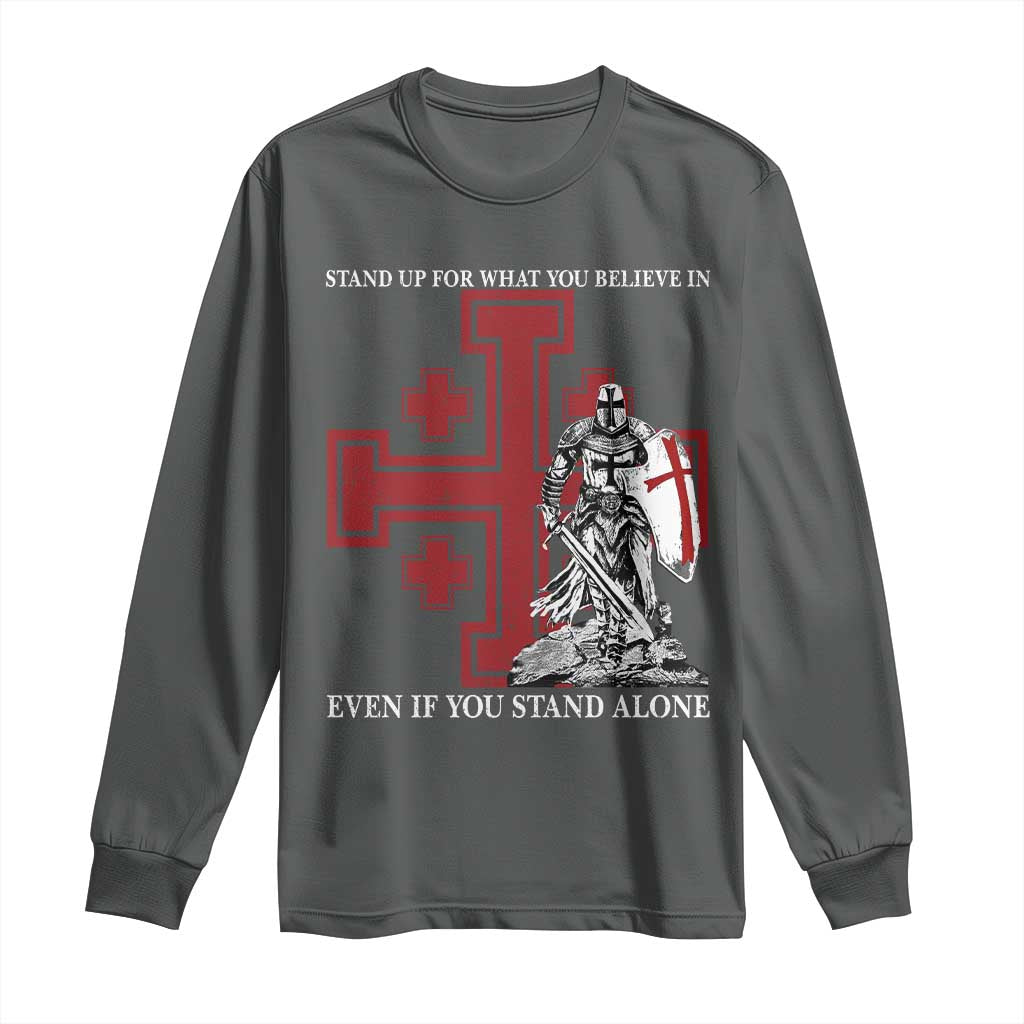 Catholic Knight Templar Crusader Cross Long Sleeve Shirt Kingdom Of Jerusalem