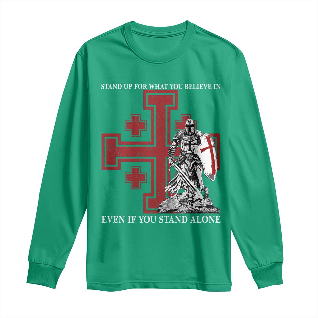Catholic Knight Templar Crusader Cross Long Sleeve Shirt Kingdom Of Jerusalem