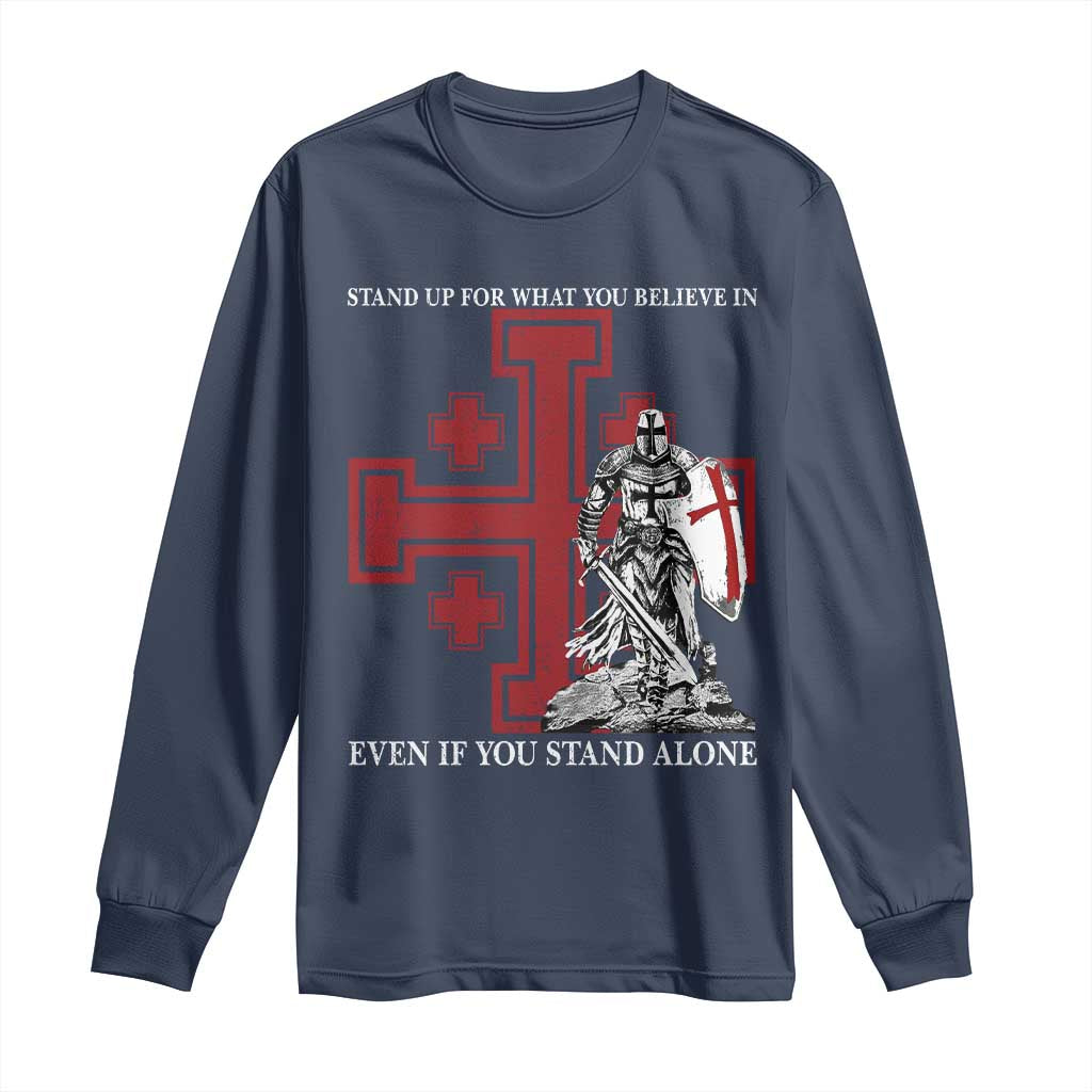 Catholic Knight Templar Crusader Cross Long Sleeve Shirt Kingdom Of Jerusalem