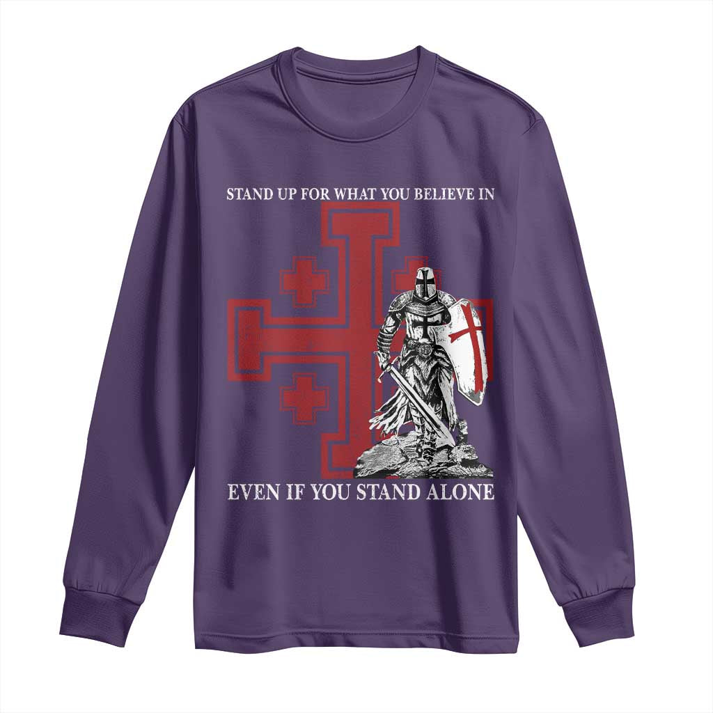 Catholic Knight Templar Crusader Cross Long Sleeve Shirt Kingdom Of Jerusalem