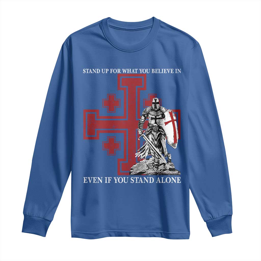 Catholic Knight Templar Crusader Cross Long Sleeve Shirt Kingdom Of Jerusalem
