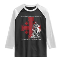 Catholic Knight Templar Crusader Cross Raglan Shirt Kingdom Of Jerusalem