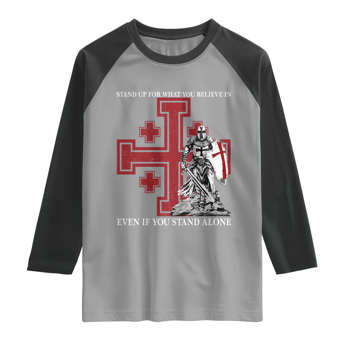 Catholic Knight Templar Crusader Cross Raglan Shirt Kingdom Of Jerusalem