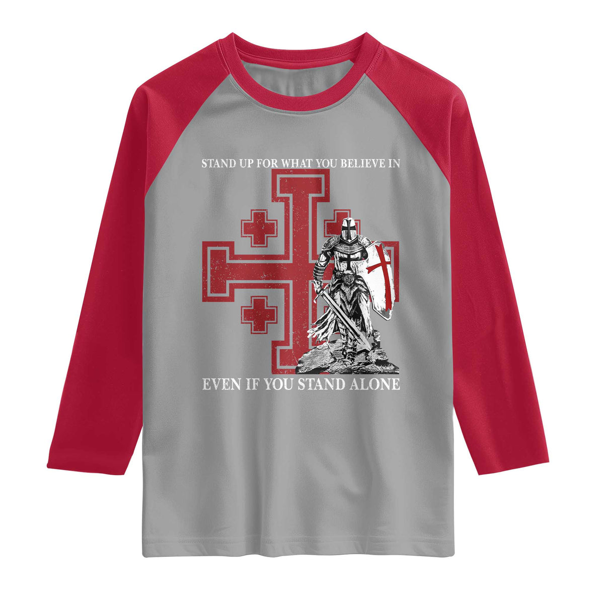 Catholic Knight Templar Crusader Cross Raglan Shirt Kingdom Of Jerusalem
