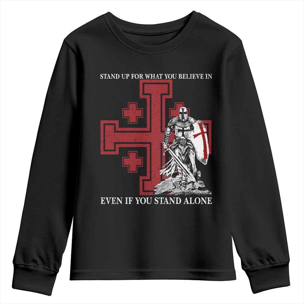Catholic Knight Templar Crusader Cross Youth Sweatshirt Kingdom Of Jerusalem