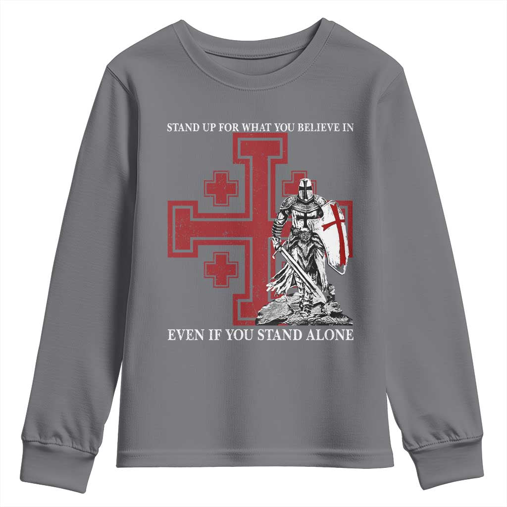 Catholic Knight Templar Crusader Cross Youth Sweatshirt Kingdom Of Jerusalem