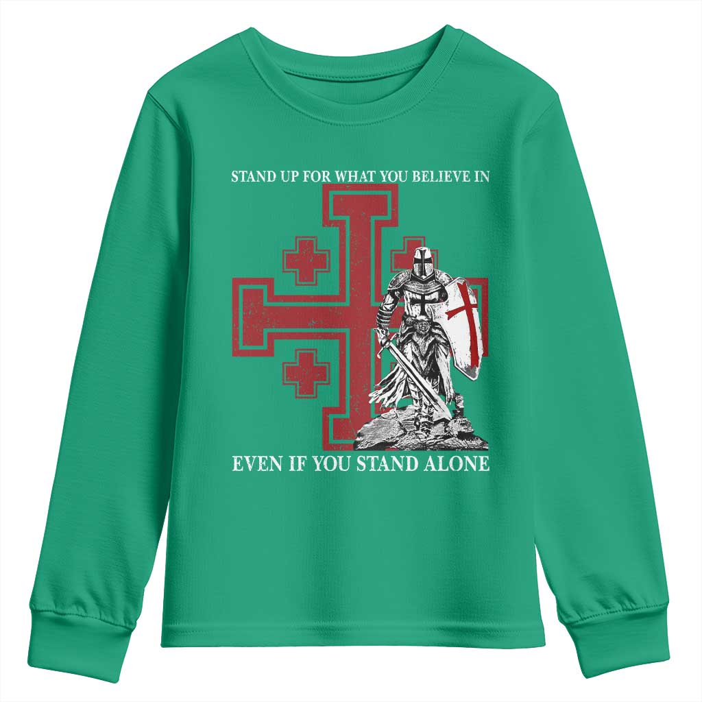 Catholic Knight Templar Crusader Cross Youth Sweatshirt Kingdom Of Jerusalem