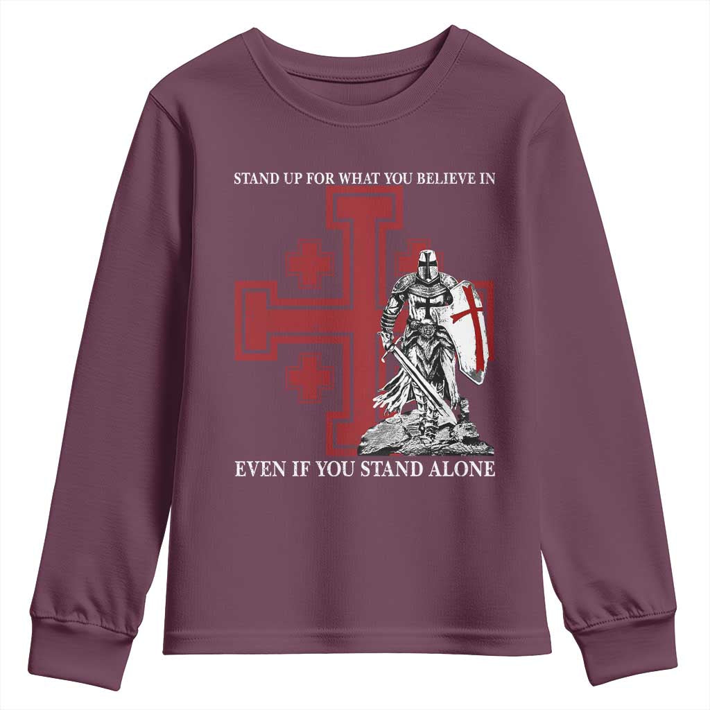Catholic Knight Templar Crusader Cross Youth Sweatshirt Kingdom Of Jerusalem