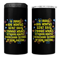 9th Birthday Gifts 4 in 1 Can Cooler Tumbler Flowers Girl Son Boy 9yr 9 Year Old Bday