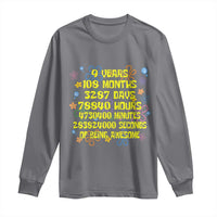 9th Birthday Gifts Long Sleeve Shirt Flowers Girl Son Boy 9yr 9 Year Old Bday