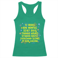 9th Birthday Gifts Racerback Tank Top Flowers Girl Son Boy 9yr 9 Year Old Bday