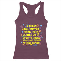 9th Birthday Gifts Racerback Tank Top Flowers Girl Son Boy 9yr 9 Year Old Bday